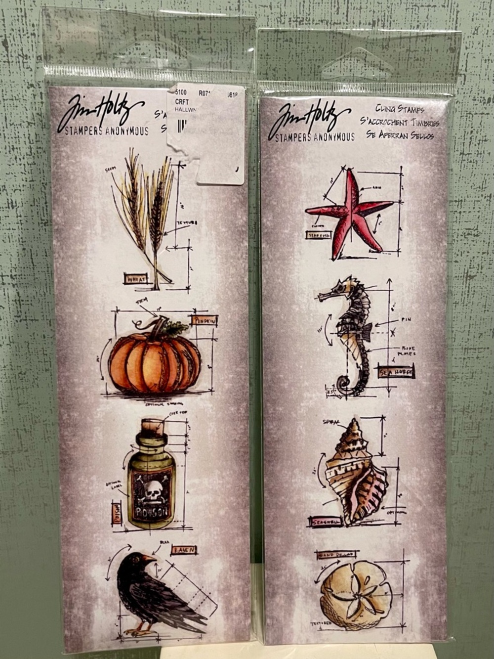 NWT TIM HOLTZ CLING STAMP SET BUNDLE HALLOWEEN AND BEACH THEME